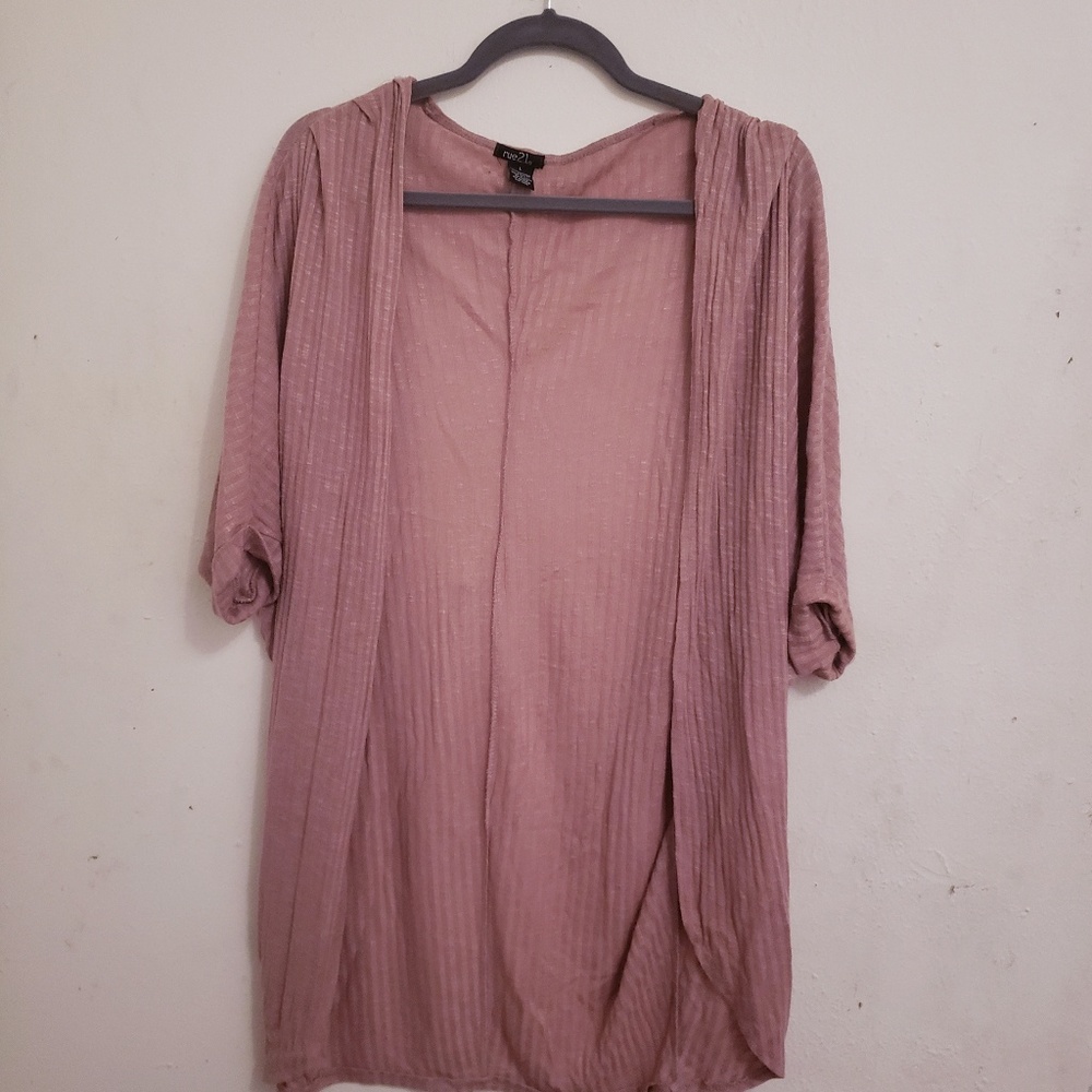 Pink short sleeve cardigan
